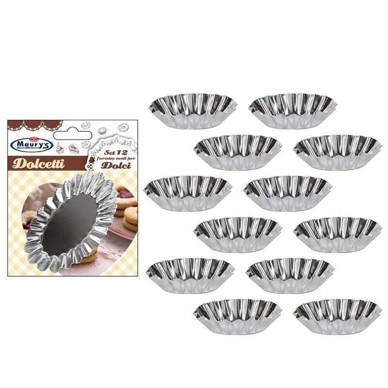 MAURY'S FORMINE OVALI PER DOLCI IN SET DA 12 PEZZI DA 8 CM