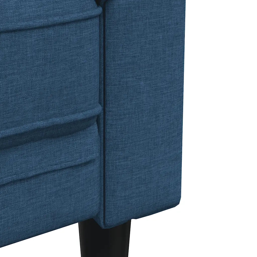 Divano Chesterfield a 3 Posti Blu in Tessuto 372562