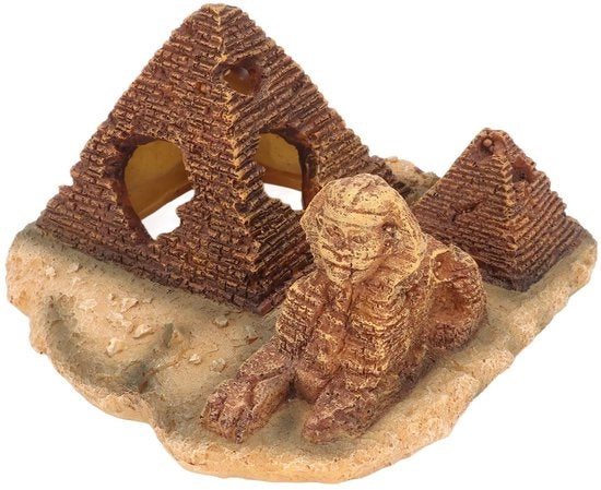 Decorazione per acquario a forma di piramide - Aspetto realistico - Decorazione per hars - Ornamento sicuro per acquario - Colori naturali - 16 x 15 x 8,5 cm - Duraturo e amichevole con l'ambiente - Decorazione per acquario