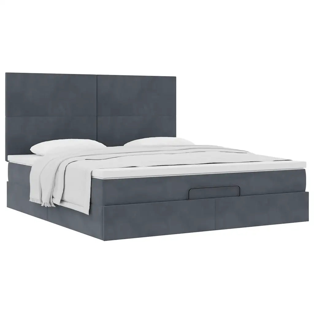 Struttura Letto Pouf con Materassi 180x200 cm Velluto 3313416