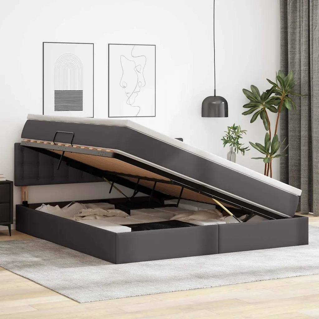 Letto con contenitore e materasso Grigio 160 x 200 cm 3370403