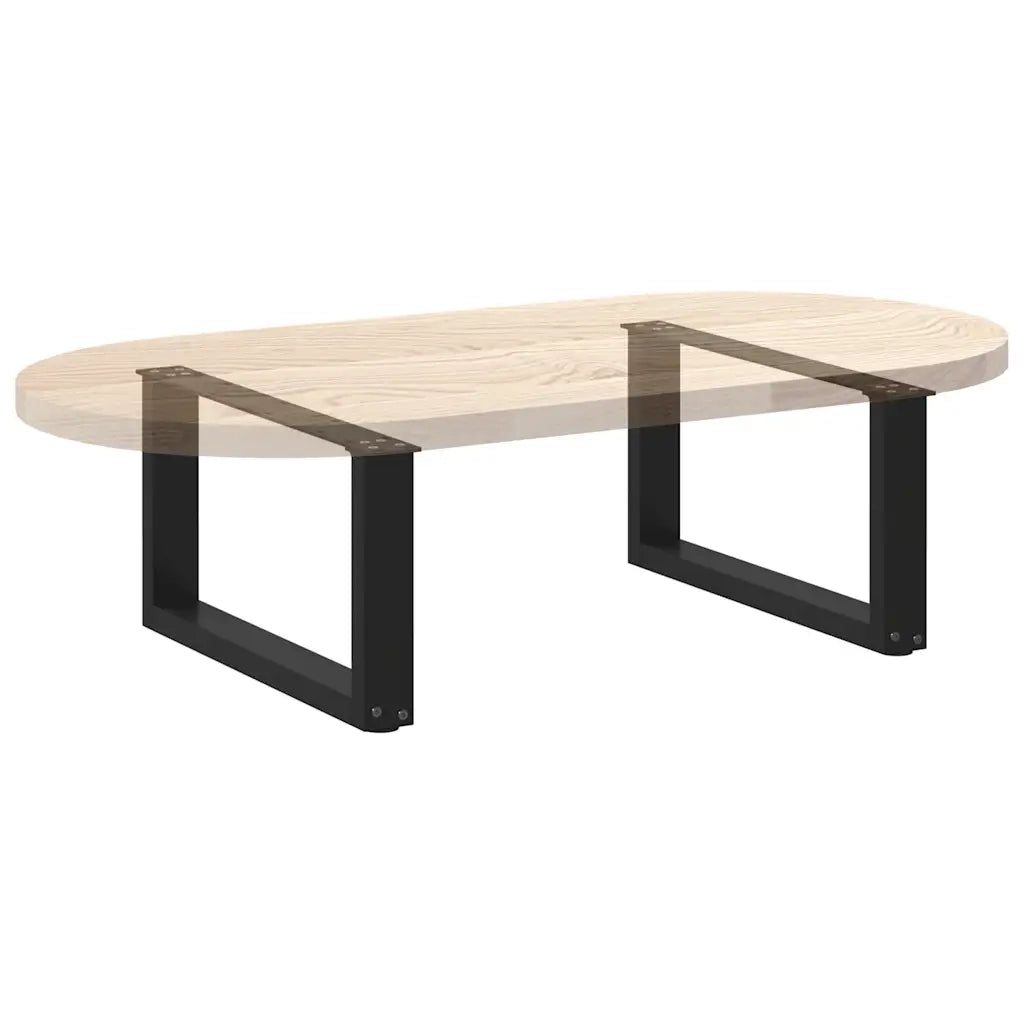 Gambe per Tavolino da Caffè a Forma di U 2 pz Nere 70x(30-31) cm Acciaio 4013144