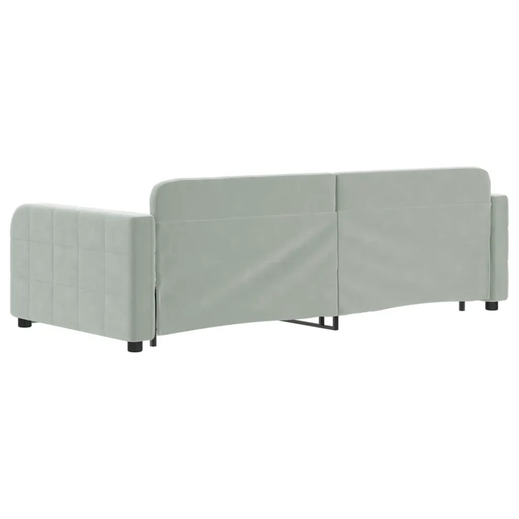 Divano Letto Estraibile Cassetti Grigio Chiaro 90x200cm Velluto 3196977