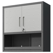 Armadio per attrezzi in metallo con ante e cassetti ¨C Minimal ¨C grigio 75x77x30
