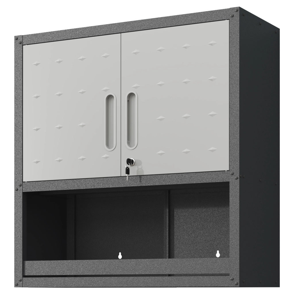 Armadio per attrezzi in metallo con ante e cassetti ¨C Minimal ¨C grigio 75x77x30