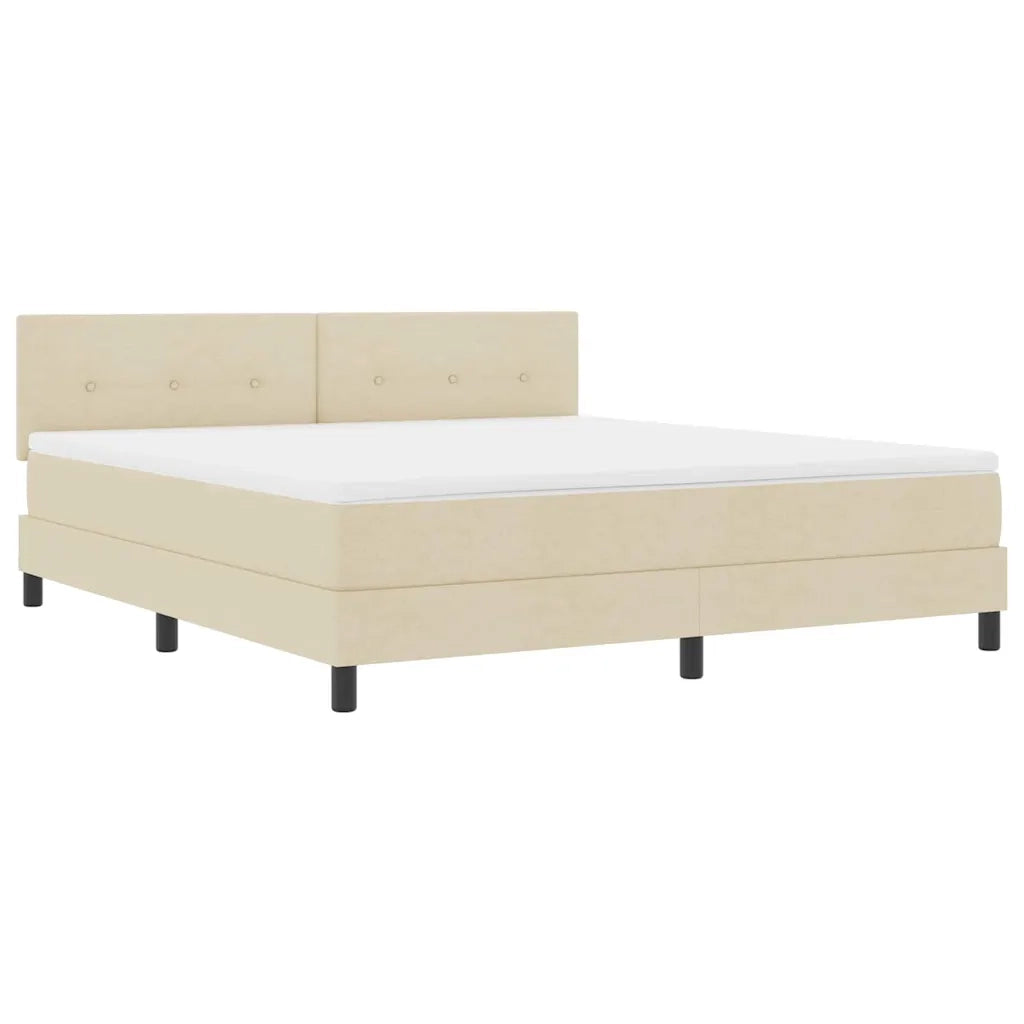 Letto a molle con testiera Crema 180 x 200 cm Tessuto 3338711