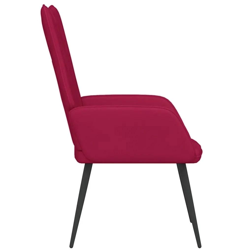 Sedia Relax Rosso Vino in Velluto 327682