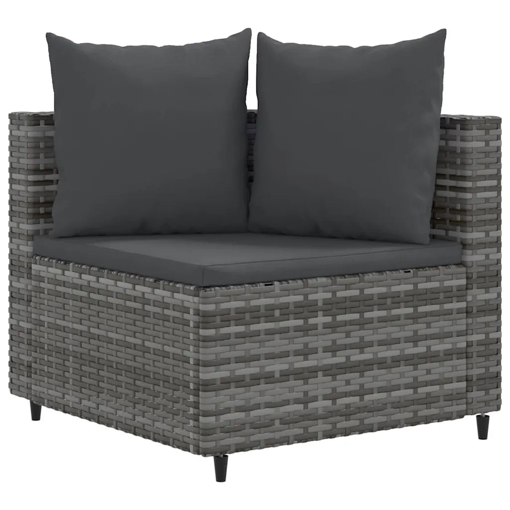 Set Divano da Giardino 6 pz con Cuscini Grigio in Polyrattan 3308418
