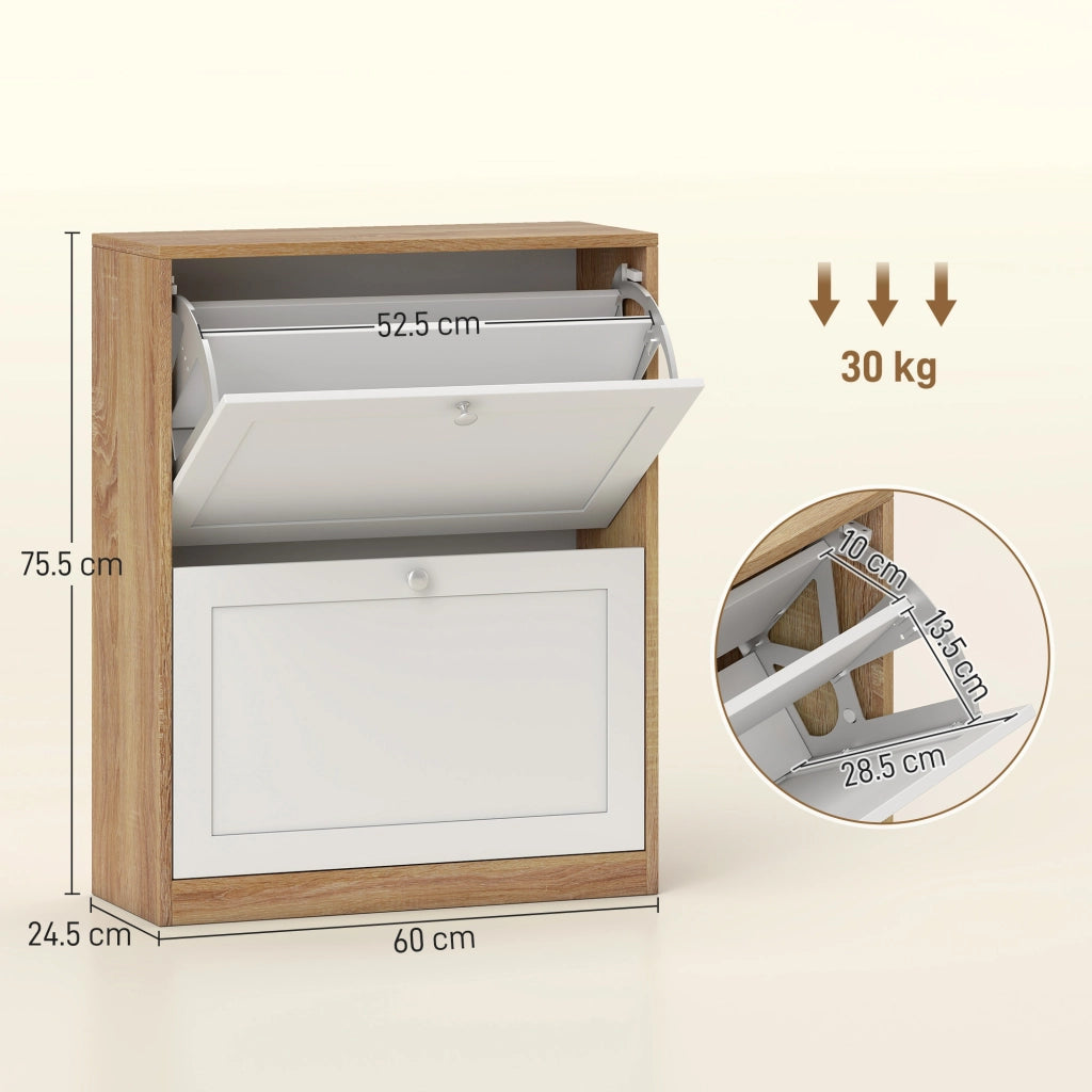 Scarpiera con 3 Ripiani Regolabili ¨C Minimal ¨C 60x24.5x75.5 cm