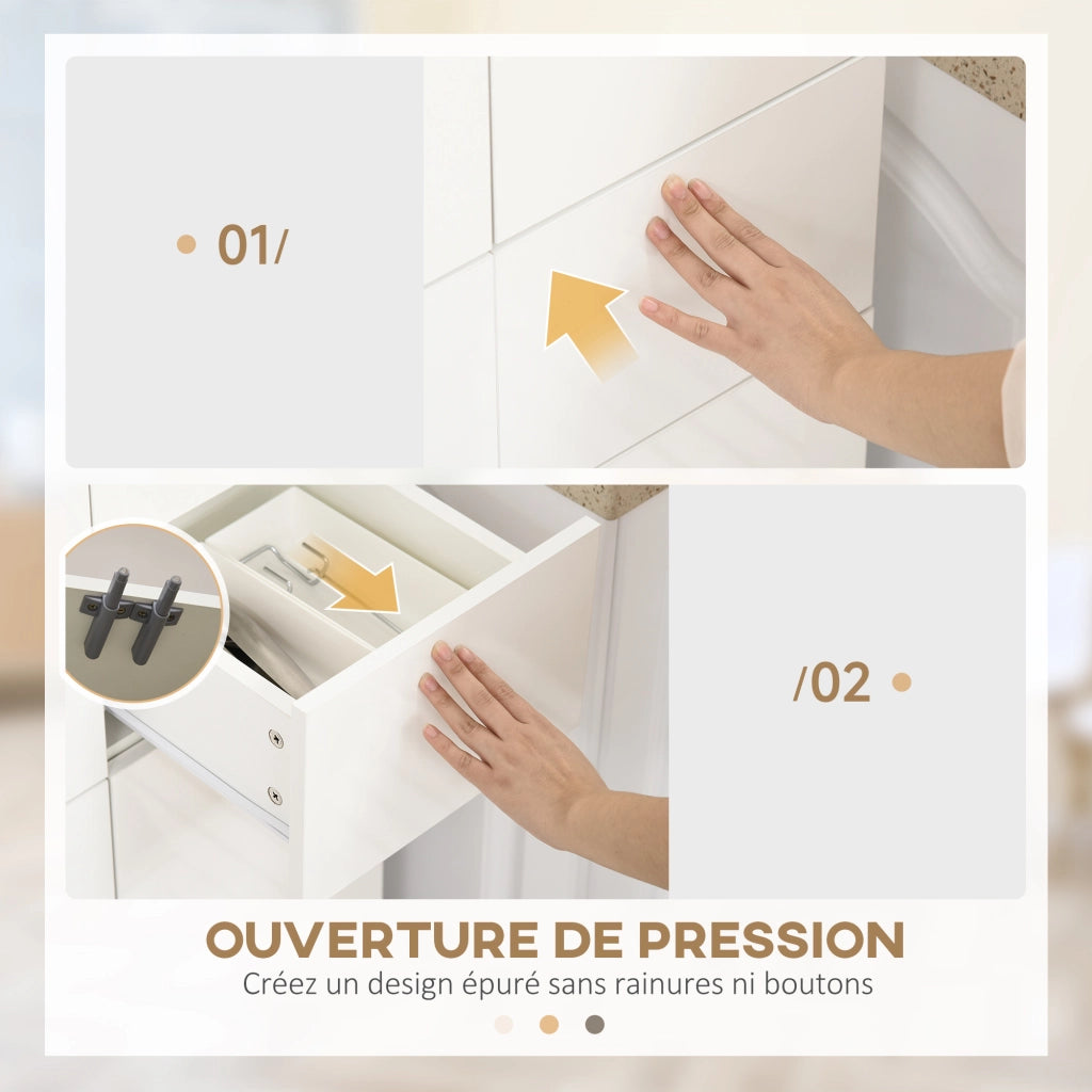 Armadio Bianco 4 Porte con Ripiani ¨C Minimal ¨C 60x35x170 cm