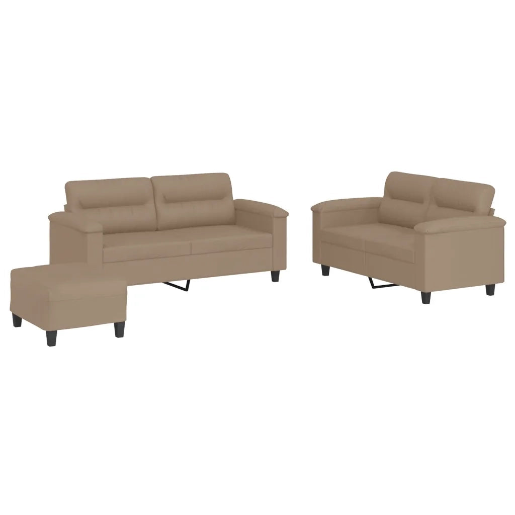 Set di Divani 3 pz con Cuscini cappuccino in Similpelle 3202371