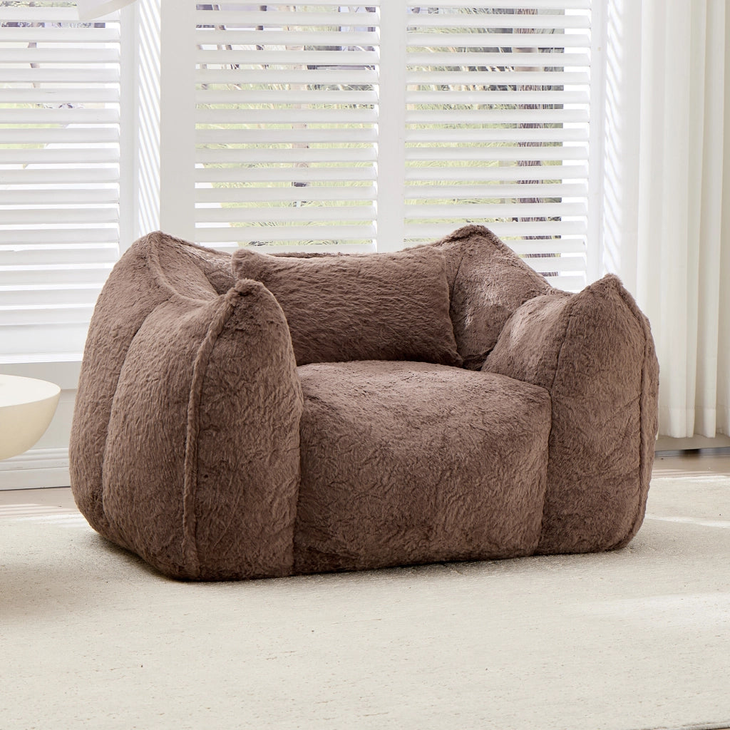 Poltrona sacco gigante con cuscino ¨C Xylo ¨C tessuto similpelle color kaki per soggiorno
