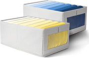 Set di Scatole di Archiviazione Organizzatore di Cassetti Pack di 2 - Sistema di Organizzazione di Abiti Ripiegabile per Armadio, Camera da Letto, Tavolo per Cambiare