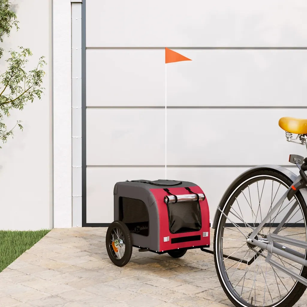 Rimorchio da Bici per Animali Rosso e Grigio Oxford e Ferro 93824