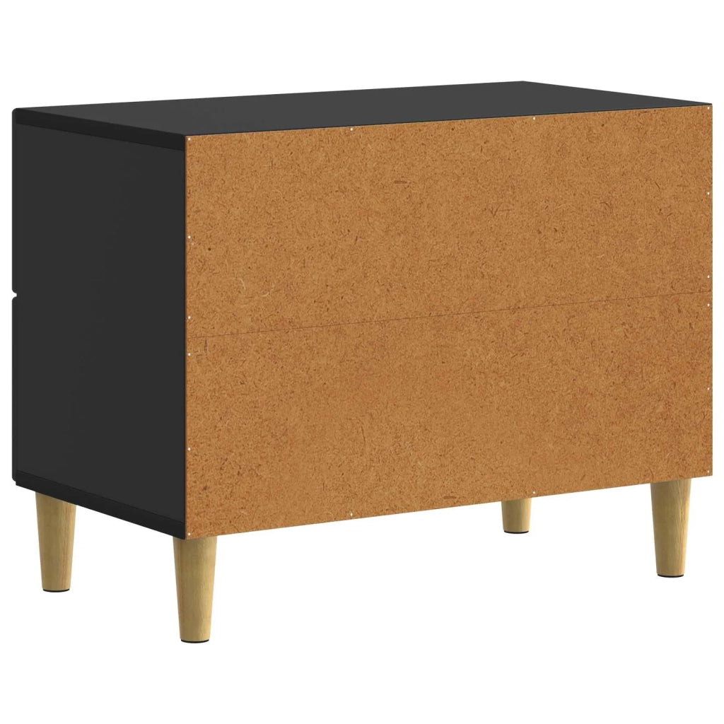 Comodino | Armadio da Notte | Mobiletto da notte Nero 62 x 34,5 x 48 cm Legno ingegnerizzato