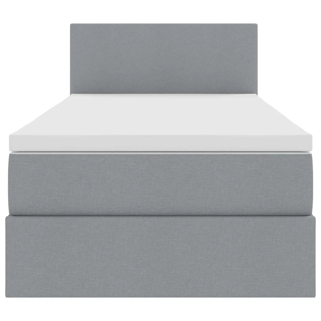 Letto con contenitore e LED Grigio chiaro 100 x 200 cm Tessuto 3371061
