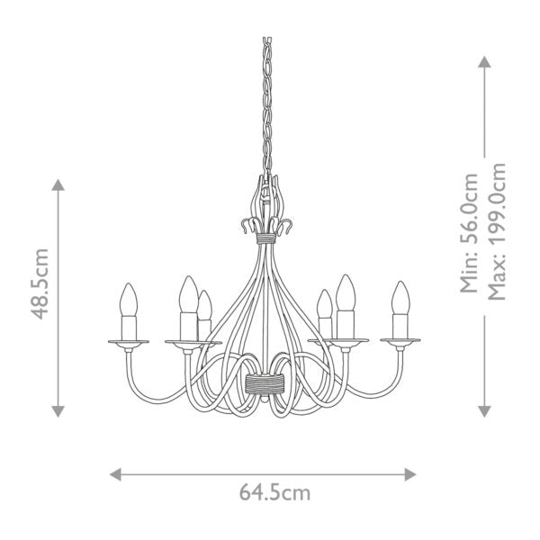 Lampadario Windermere Elstead ruggine oro 6xE14 60W