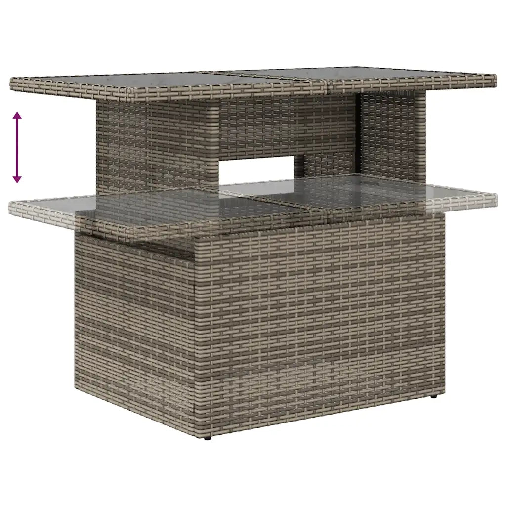 Set Divani da Giardino 7pz con Cuscini Grigio Polyrattan Acacia 3326262