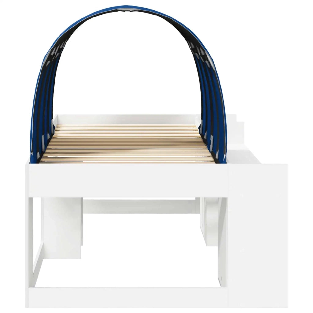 Letto con Tunnel 3 pz Bianco e Blu Legno ingegnerizzato 3423619