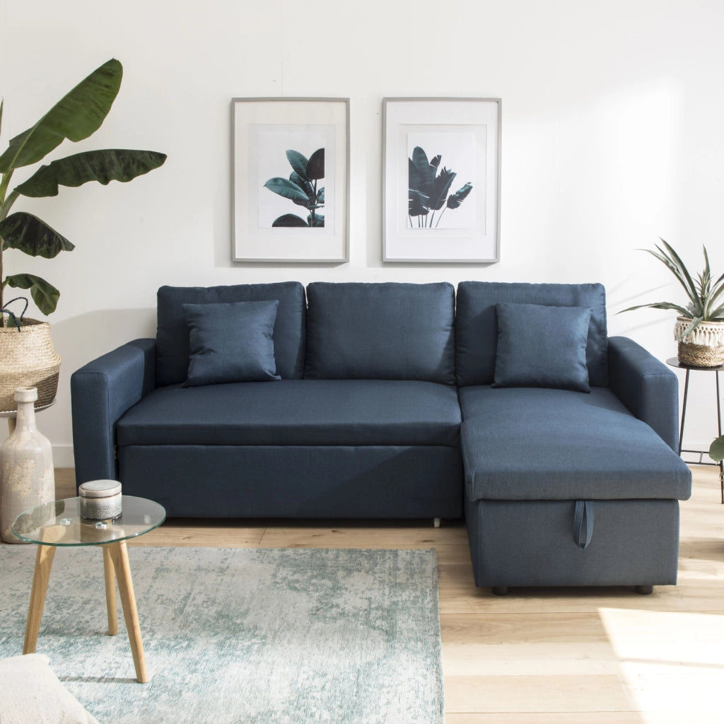 CLARKDivano letto angolare a 3 posti blu