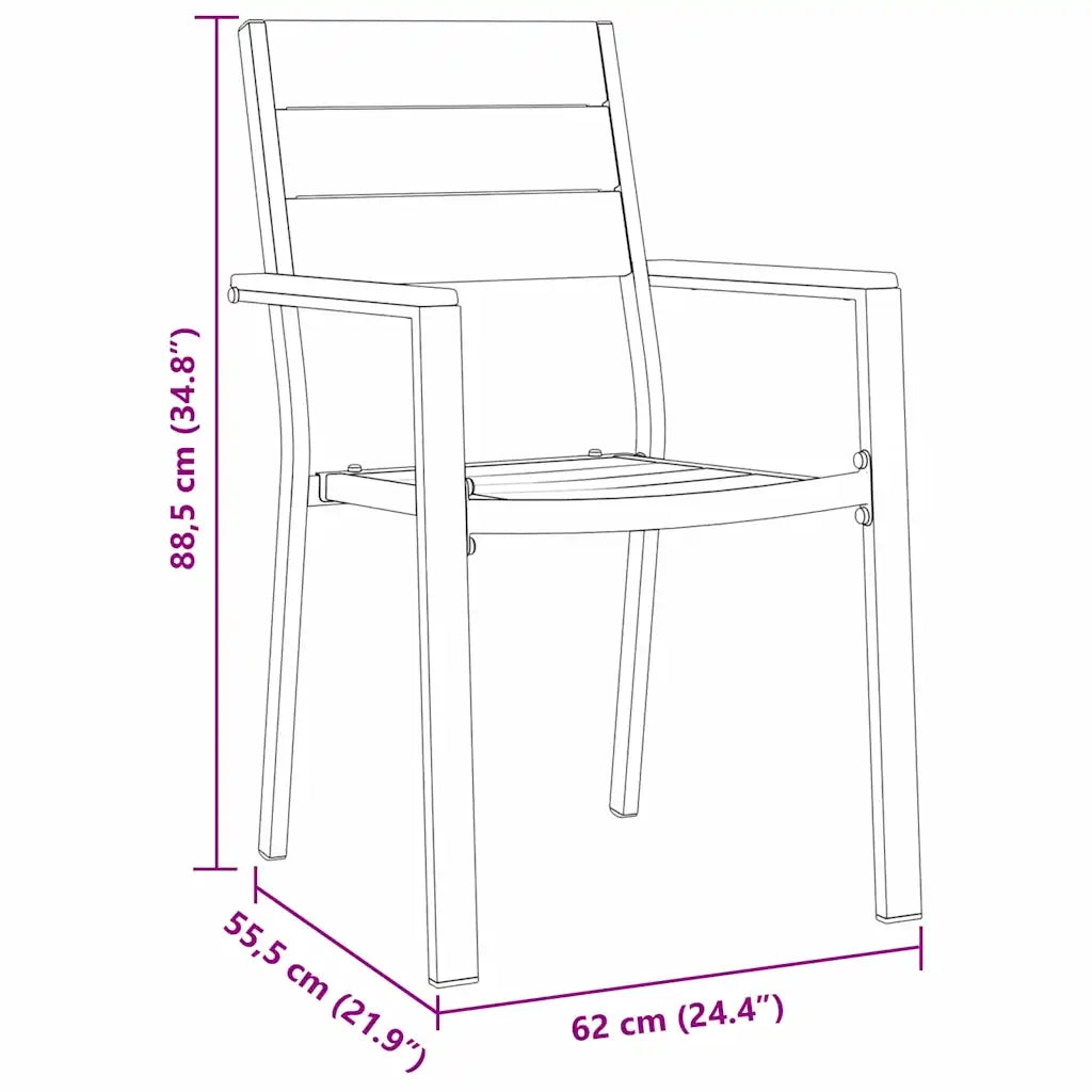 Set da Pranzo per Giardino 5 pcs Nero 3379144