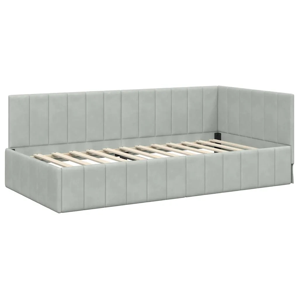 Struttura Letto Angolare con Materasso 2 pcs Grigio chiaro 3393848