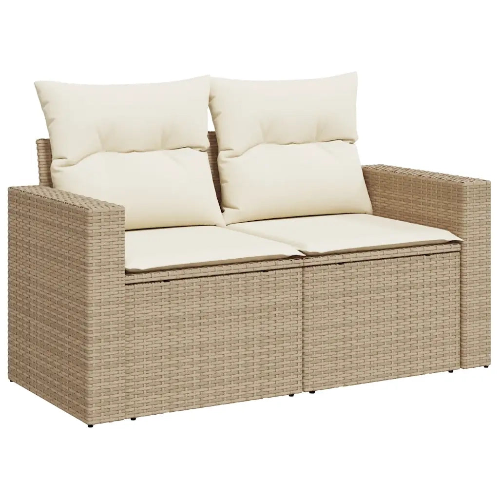 Set Divano da Giardino 8 pz con Cuscini Beige in Polyrattan 3326359