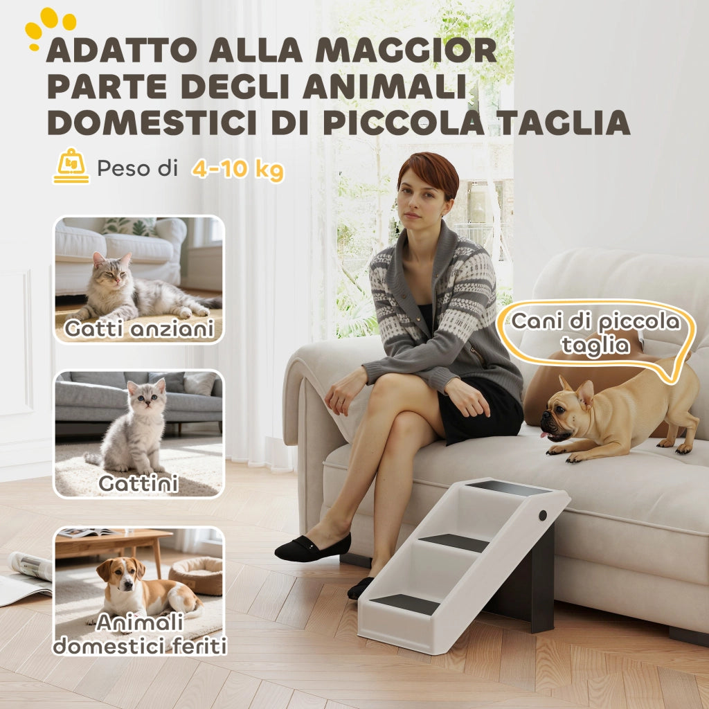 Scaletta per Cani e Gatti con 3 Scalini ¨C zephmum ¨C Crema