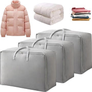 Set di contenitori di stoccaggio da 3 pezzi - 70 litri - contenitore per lenzuola - contenitore di stoccaggio per abbigliamento con maniglia - chiusura a cerniera - stoccaggio di coperte