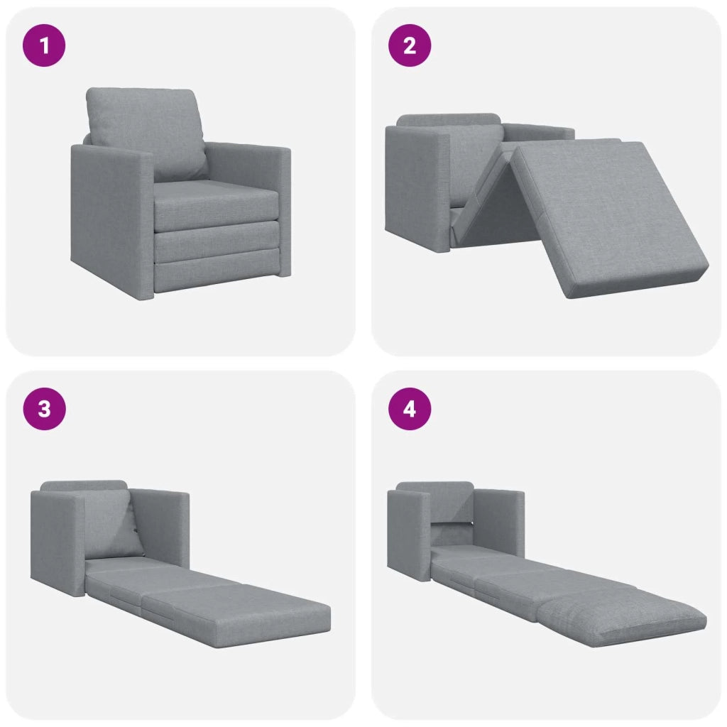 Divano letto | Sof¨¤ letto | Letto singolo 60cm Grigio chiaro Tessuto