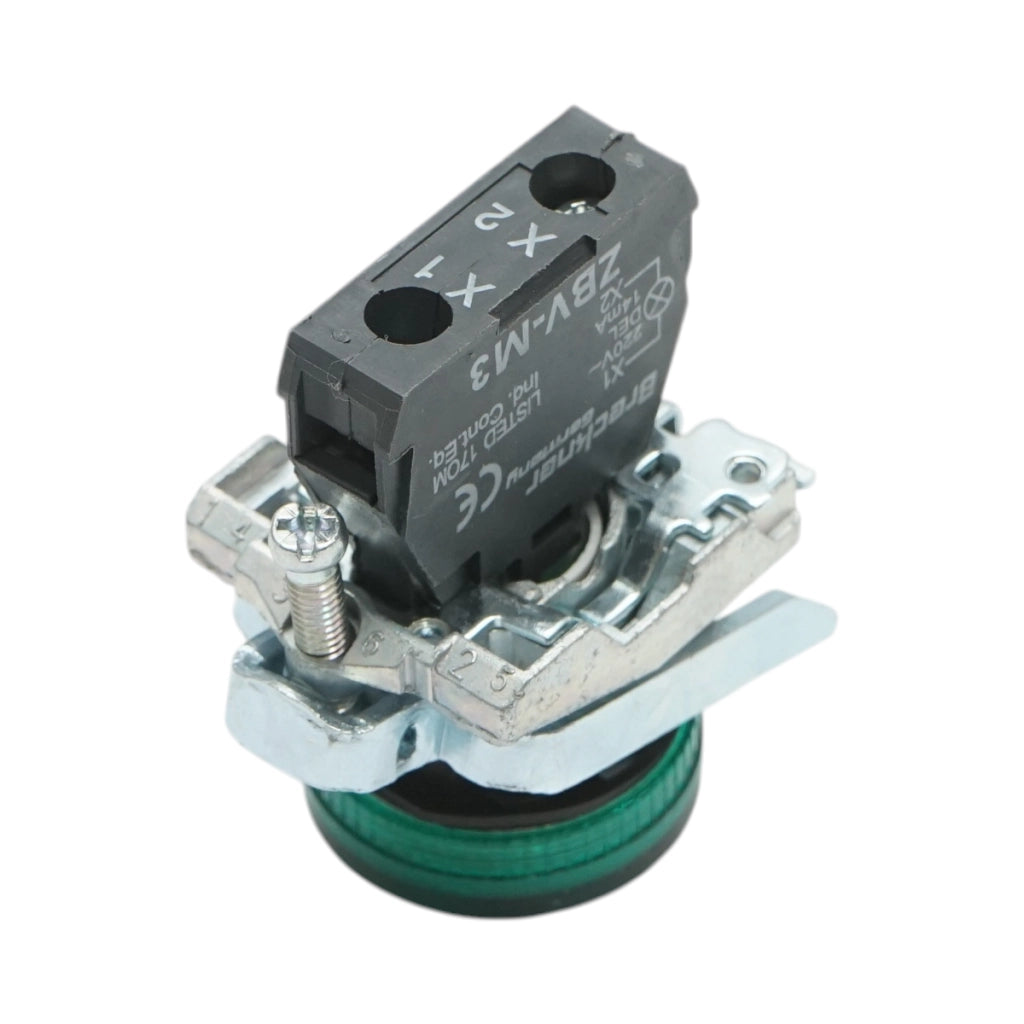 Indicatore di segnale LED verde 220V, 14mA, TB4 Breckner Germany