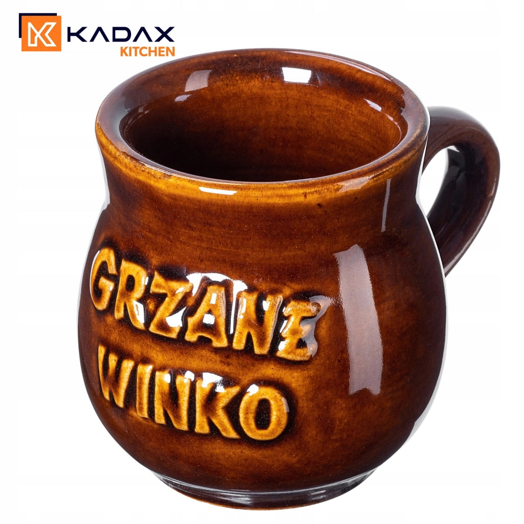 Set regalo di 2 tazze da vin brulé KADAX da 250 ml in gres.