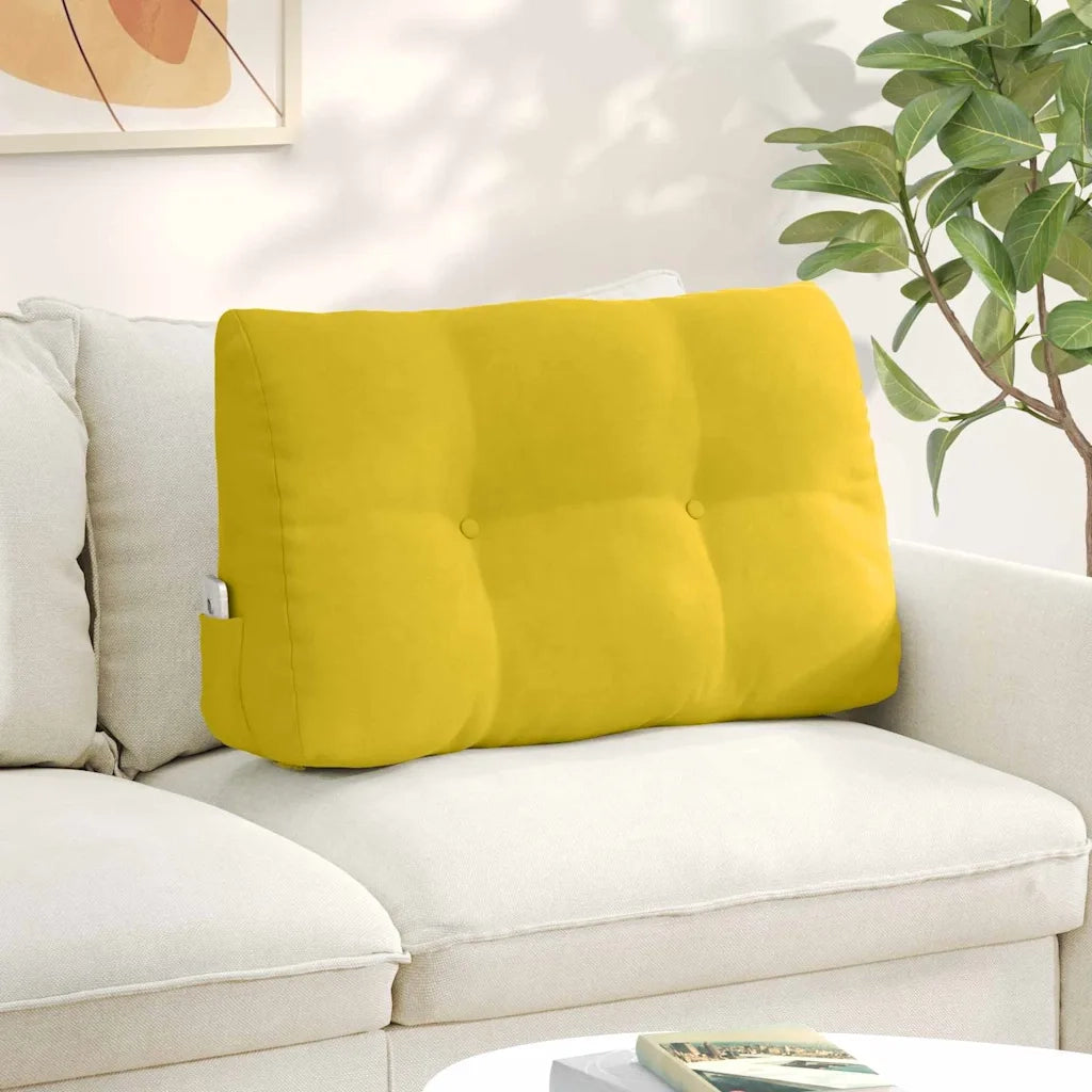 Cuscino per Schiena Giallo 80 x 24 x 50 cm Velluto 42014436