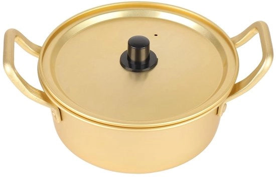 Pentola per Noodles in Alluminio di Alta Qualità - Padella per Noodles Coreana - Pastapot - Manuale - 16 cm - Sicura e Affidabile
