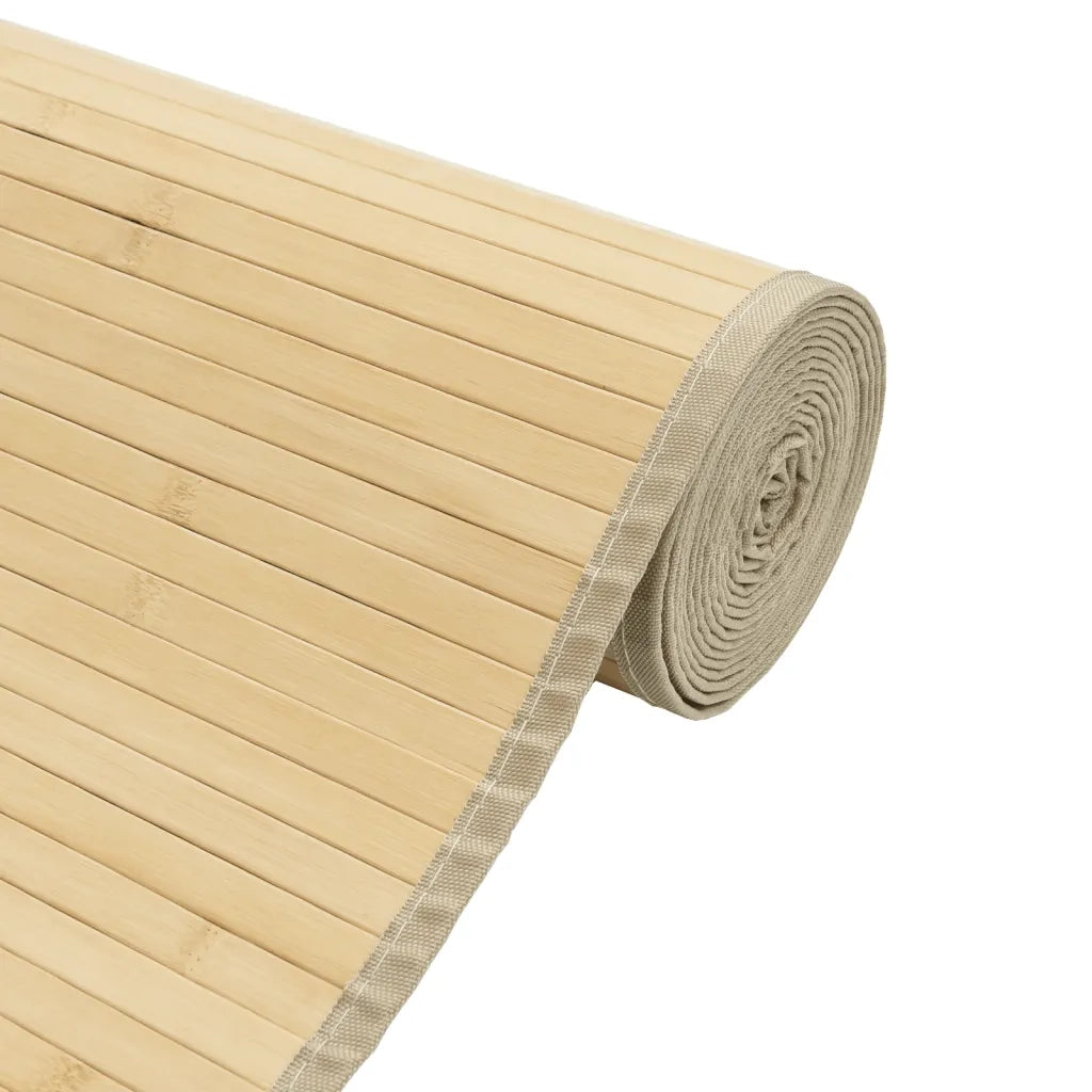 Tappeto Rettangolare Naturale Chiaro 60x200 cm in Bambù 376837