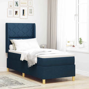 Letto a molle con materasso Blu 140 x 200 cm Tessuto