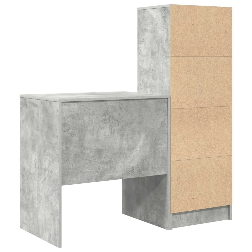 Scrivania con cassetto con lo scaffale 2 pcs Grigio cemento 3337348