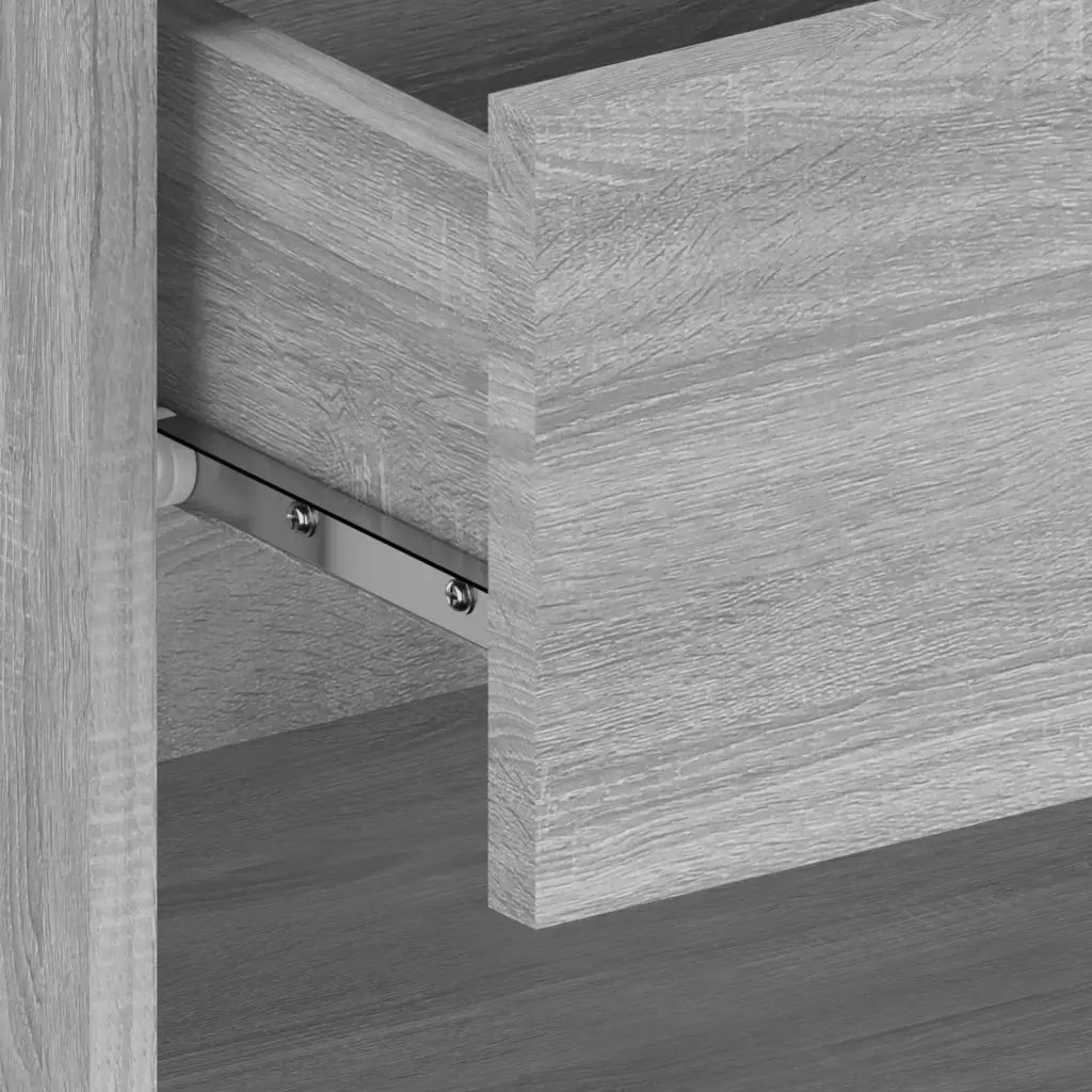 Set di 2 Comodini | Armadio da Notte | Mobiletto da notte a Muro Grigio Sonoma