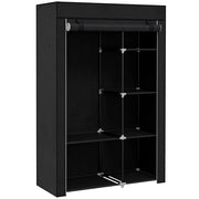 Armadio Guardaroba Portatile con 6 Ripiani e Appendino ¨C Minimal ¨C Nero 103x43x162.5 cm