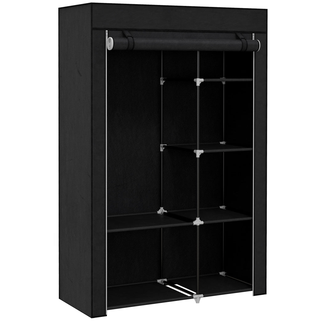 Armadio Guardaroba Portatile con 6 Ripiani e Appendino ¨C Minimal ¨C Nero 103x43x162.5 cm