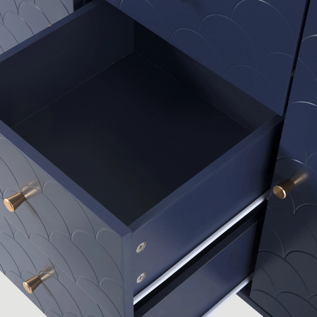 CREDENZA 120x40x83 cm Blu Marino con 2 ante e 3 cassetti