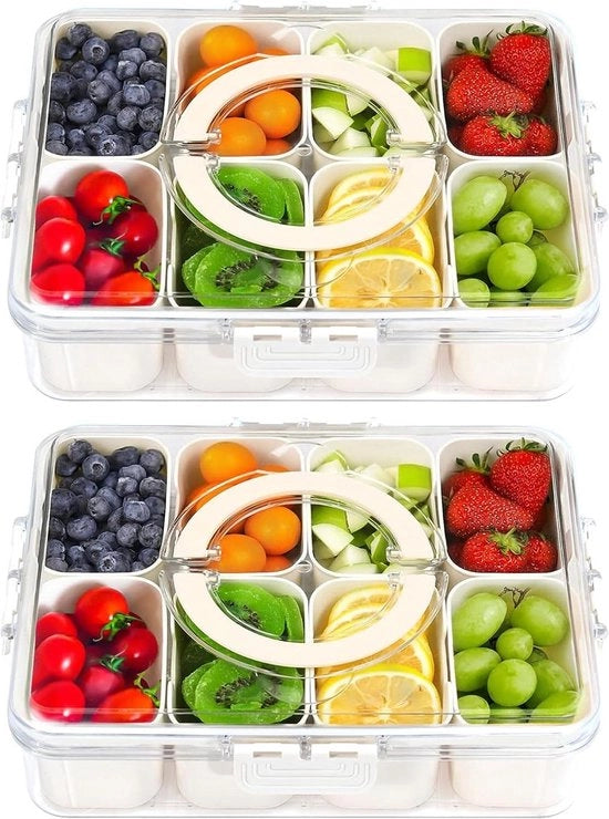 Portatile contenitore per snack e frutta con coperchio e maniglia - Ideale per feste e ricevimenti