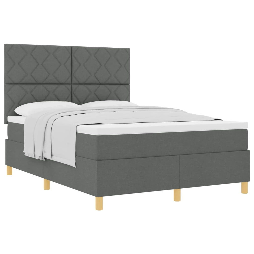 Letto a molle con materasso Grigio scuro 140 x 200 cm Tessuto 3339701