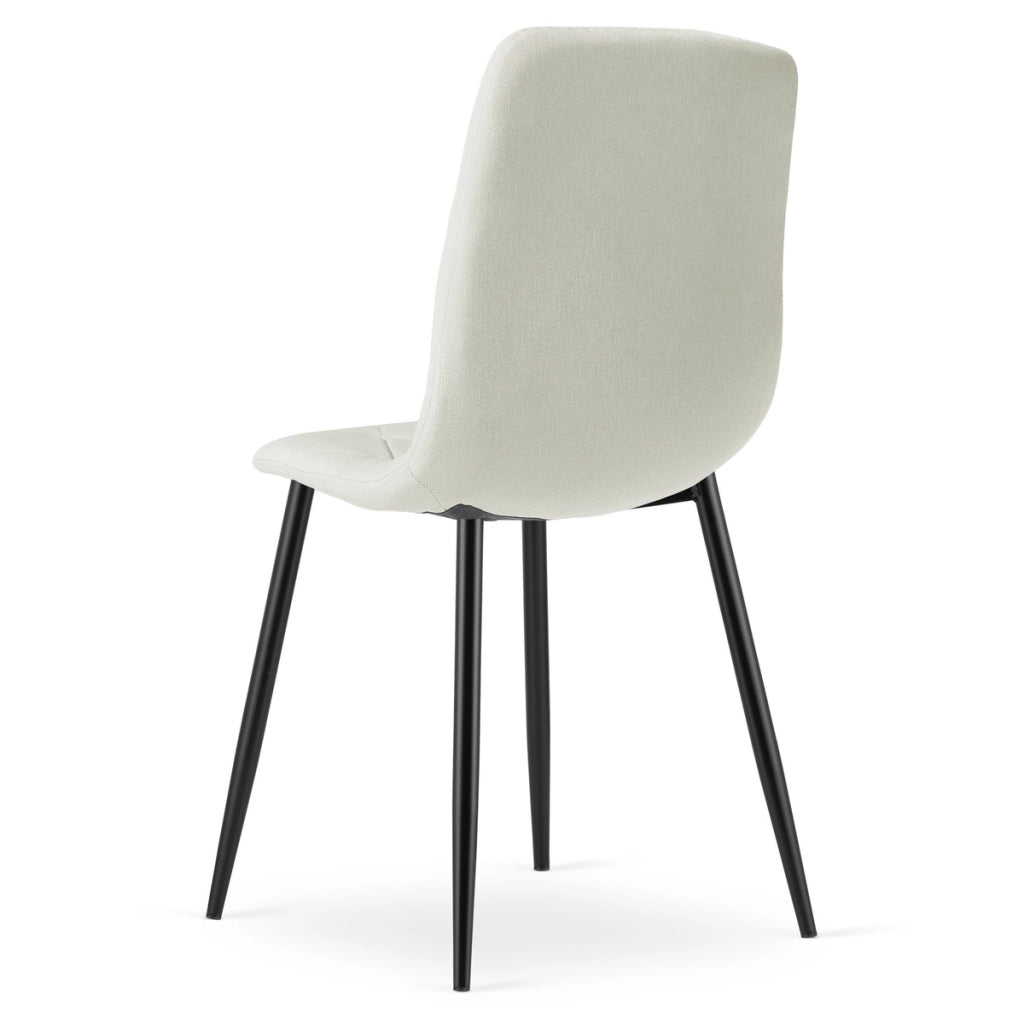 Set di 2 sedie Libra in tessuto beige e gambe nere