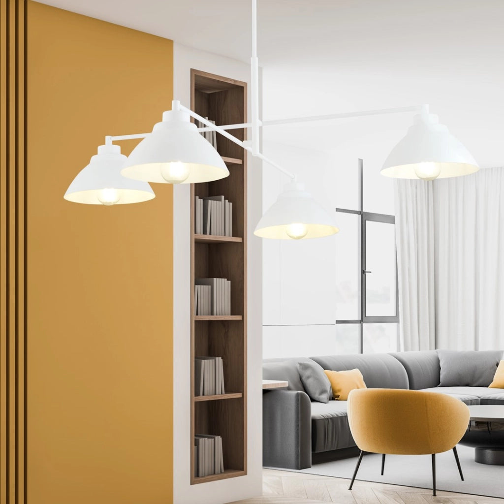 Lampadario da soffitto Maverick 4 luci bianco Emibig