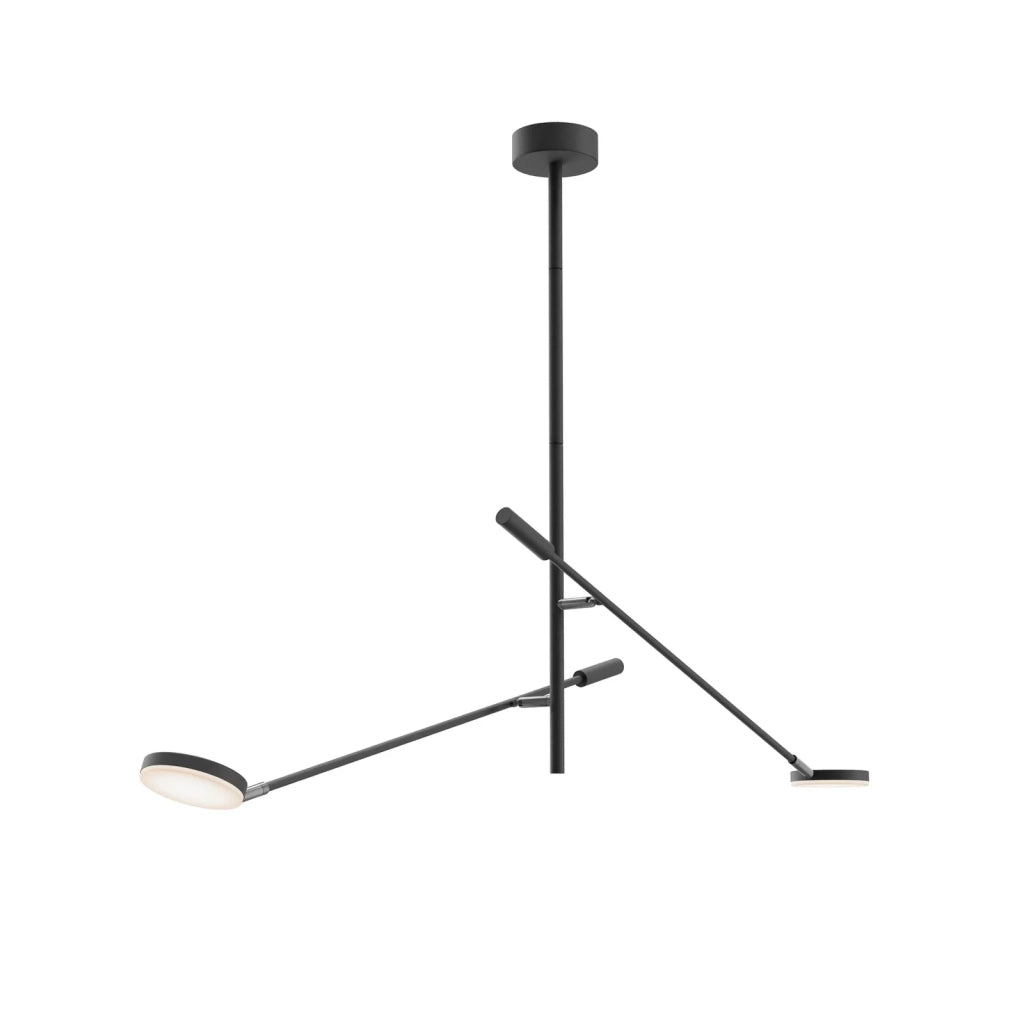 Maytoni Lampada da soffitto moderna Fad 2 luci LED integrato nero metallo diffusore acrilico