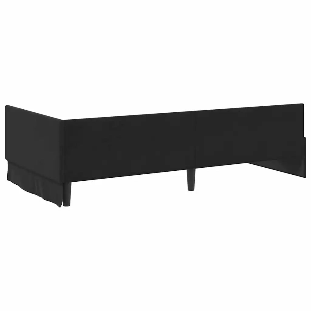 Cornice del letto ad angolo Nero 100 cm x 200 cm Velluto 42016096