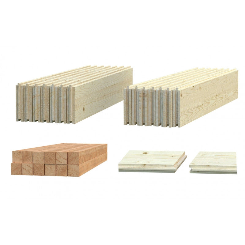 Pavimento in legno per casetta Lotta B, base con travi impregnate e perline abete naturale da esterno - Esterni da Vivere
