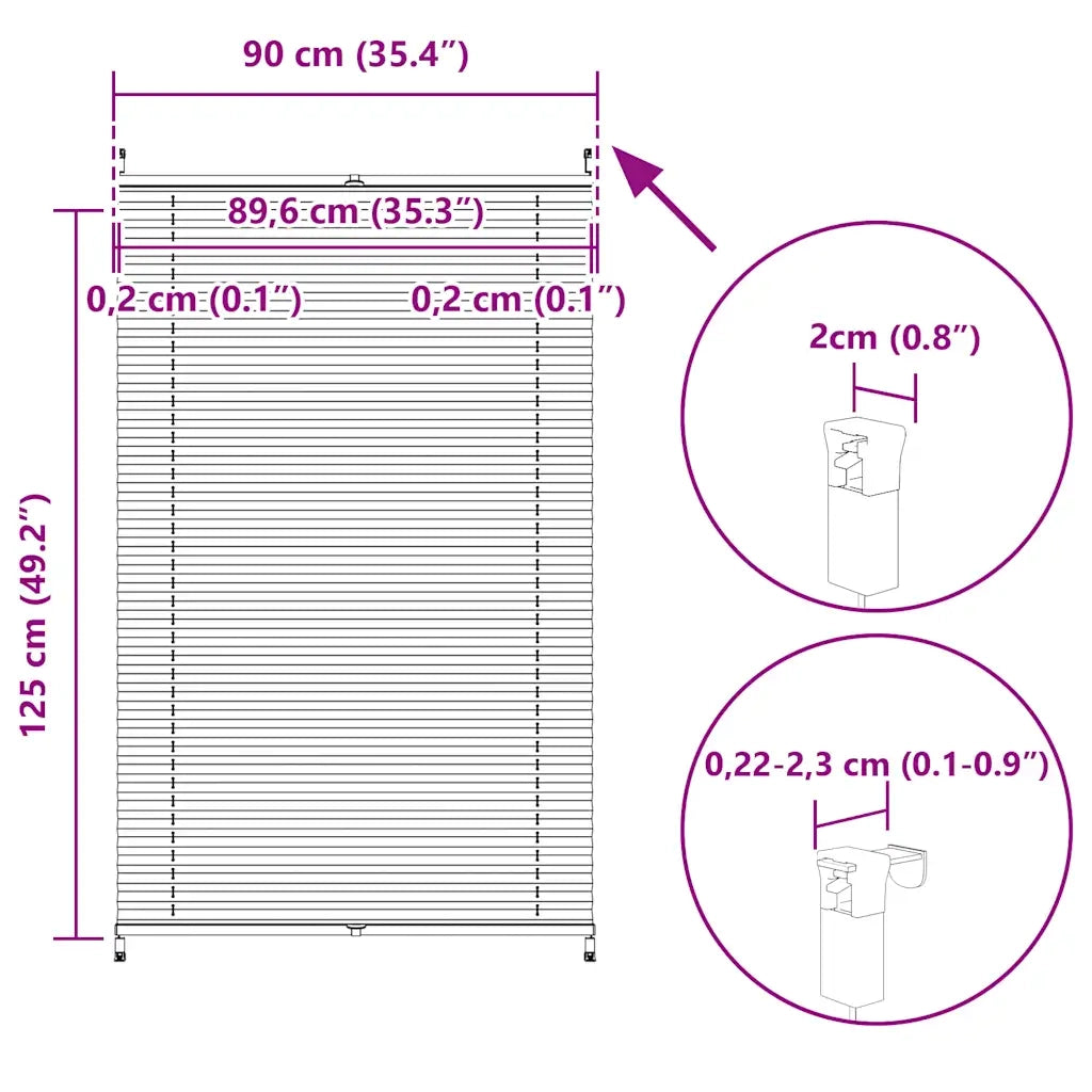 Tenda plissè 90x125cm Crema 240638