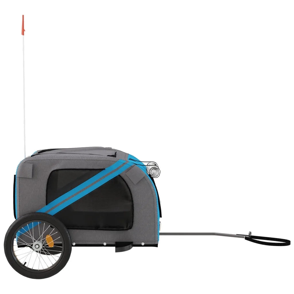 Rimorchio da Bici per Animali Blu e Grigio Oxford e Ferro 93883